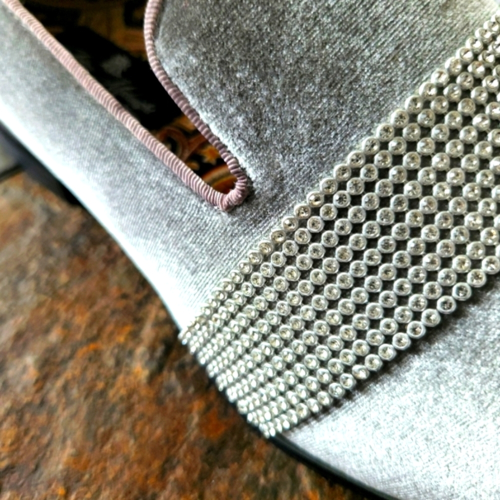After Midnight Men's Gray Encrusted Lined Formal Hard Bottom Slip On Shoes - Picture 13 of 16